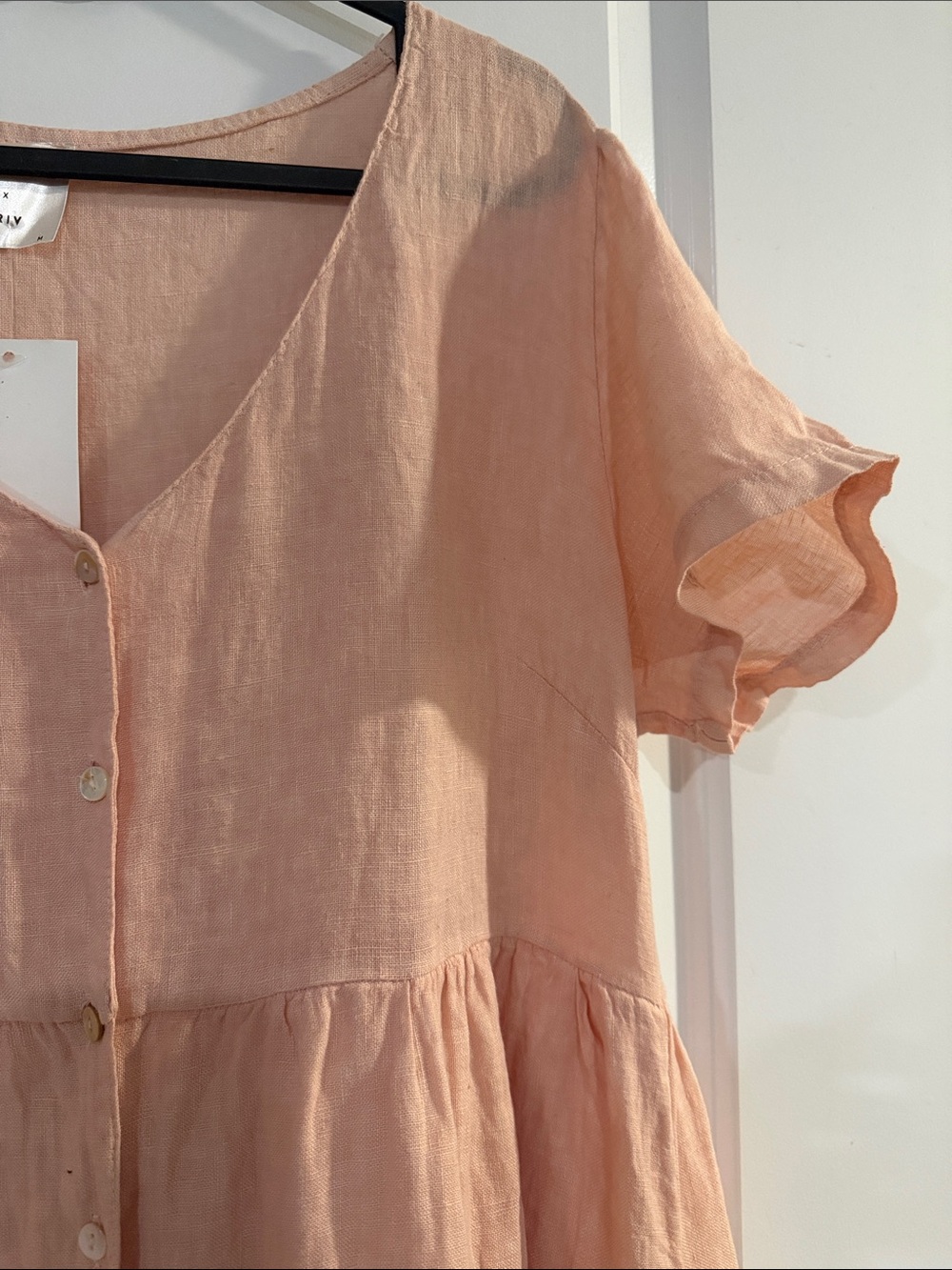 Jillian Harris x Priv Blush Pink Linen Dress Cottagecore - #280 - Picture 3 of 6